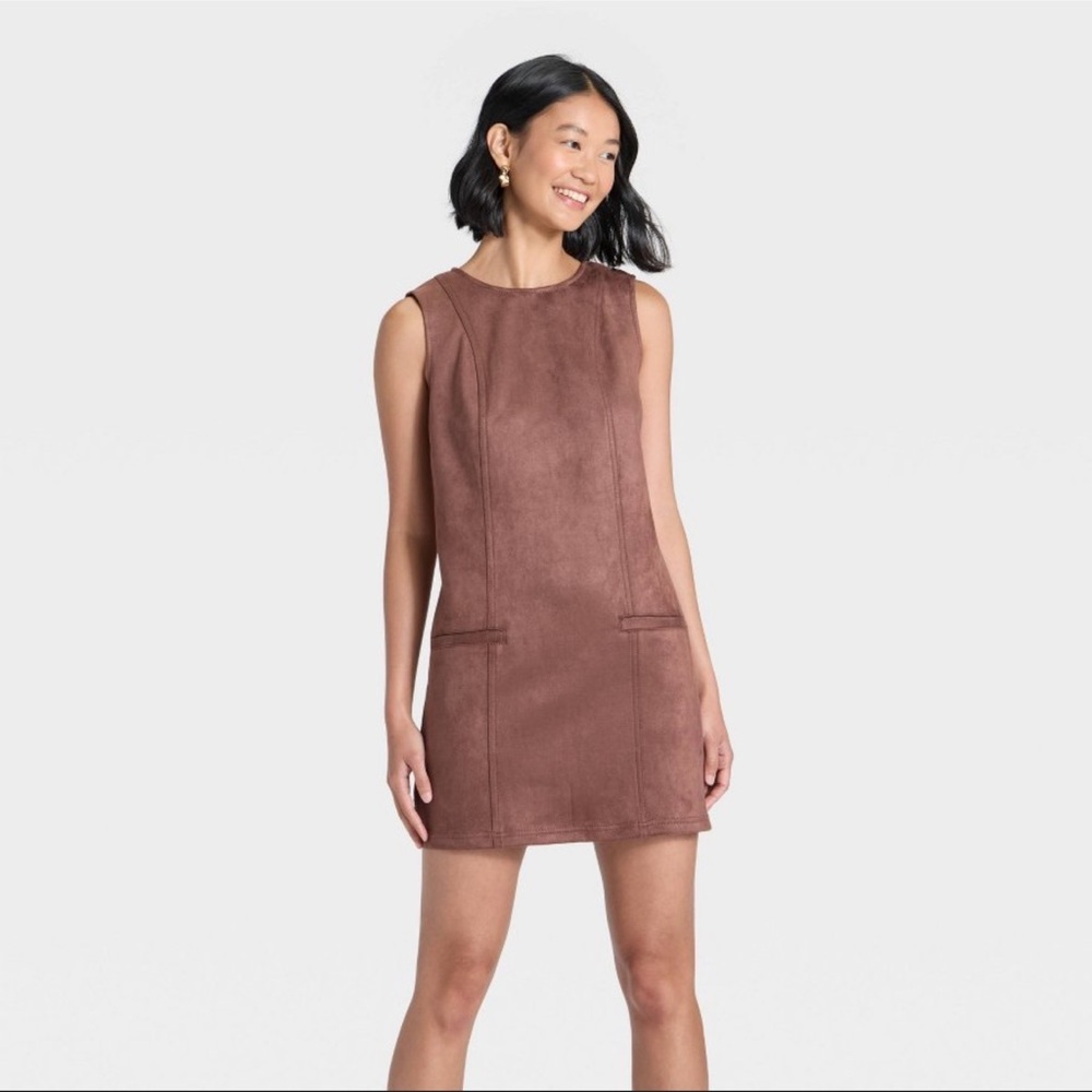 Women's Suede Mini Dress - A New Day™ Brown 4, 6 & 14